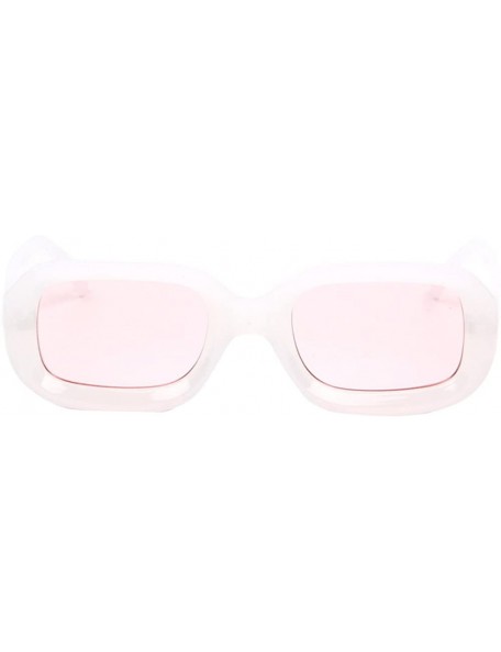 Cat Eye Retro Small Square Sunglasses For Women Thick Frame Fashion Glasses - White - CS18CUWUQYL $12.02