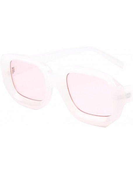 Cat Eye Retro Small Square Sunglasses For Women Thick Frame Fashion Glasses - White - CS18CUWUQYL $12.02