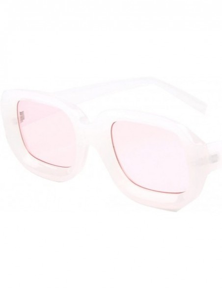 Cat Eye Retro Small Square Sunglasses For Women Thick Frame Fashion Glasses - White - CS18CUWUQYL $12.02