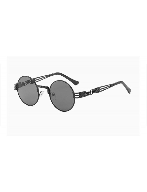 Round Metal Steampunk Sunglasses Men Women Fashion Round Glasses Vintage UV400 Eyewear Shades - Jy1902-c1 - CL199COXKL0 $21.80