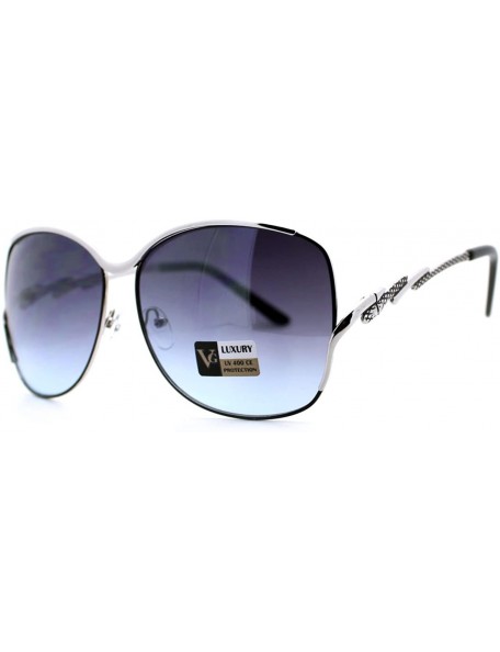 Square VG Occhiali Sunglasses Womens Designer Fashion Square Metal Frame - Silver Black - C712CJ00MP3 $10.74