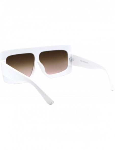 Oversized Super Oversized Sunglasses Futuristic Flat Top Shield Square Shades UV 400 - White (Brown Pink) - CX193994L68 $12.31