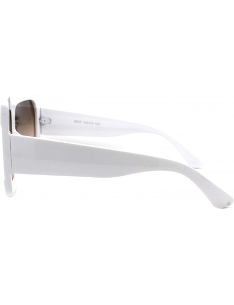 Oversized Super Oversized Sunglasses Futuristic Flat Top Shield Square Shades UV 400 - White (Brown Pink) - CX193994L68 $12.31