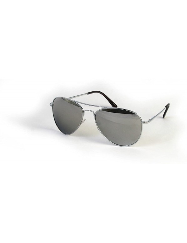 Aviator Metal Classic Aviator Color Lens Sunglasses Medium Size P968 - Silver-mirror Lens - C311BJ60JFR $19.01