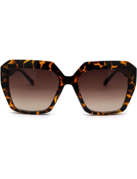Butterfly Womens Diva Thick Plastic Butterfly Squared Sunglasses - Tortoise Brown - C518YW0C4RM $9.45