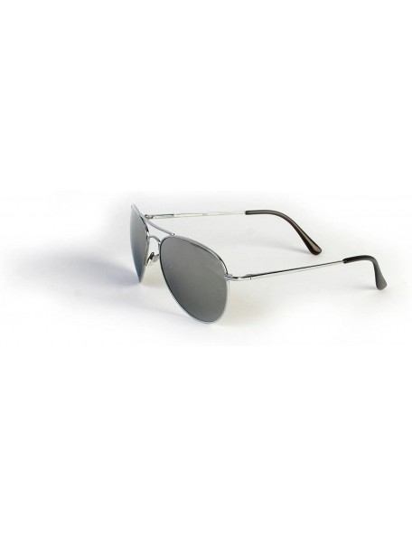 Aviator Metal Classic Aviator Color Lens Sunglasses Medium Size P968 - Silver-mirror Lens - C311BJ60JFR $19.01