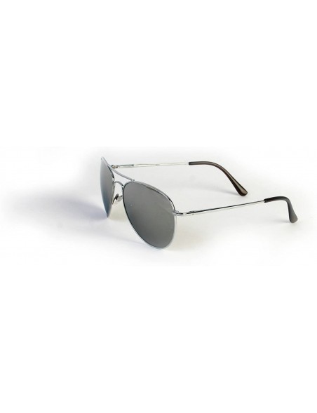 Aviator Metal Classic Aviator Color Lens Sunglasses Medium Size P968 - Silver-mirror Lens - C311BJ60JFR $19.01