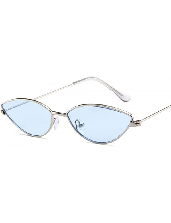 Aviator Cute Sexy Ladies Cat Eye Sunglasses Women Metal Frame 2019 Fashion Vintage Red - Blue - CJ18YR2W3D0 $8.22