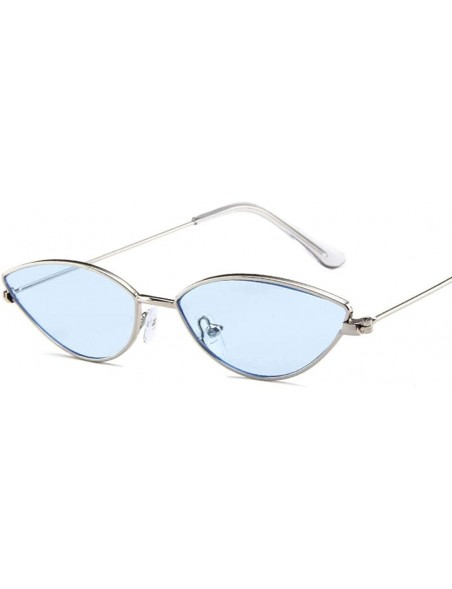 Aviator Cute Sexy Ladies Cat Eye Sunglasses Women Metal Frame 2019 Fashion Vintage Red - Blue - CJ18YR2W3D0 $8.22