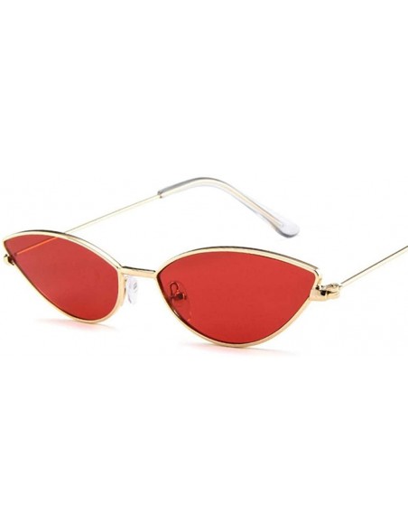 Aviator Cute Sexy Ladies Cat Eye Sunglasses Women Metal Frame 2019 Fashion Vintage Red - Blue - CJ18YR2W3D0 $8.22