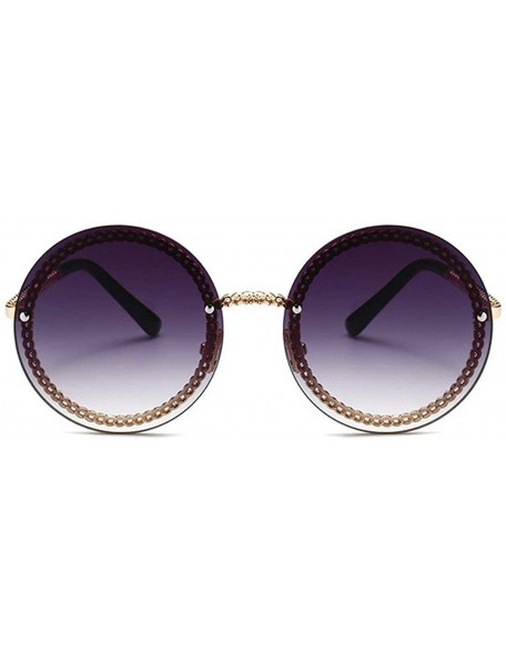 Round Fashion Round Sunglasses Lady Vintage Metal Frame Gradient Sun Glasses UV400 - C1 - CM18RLUD9Z6 $13.51