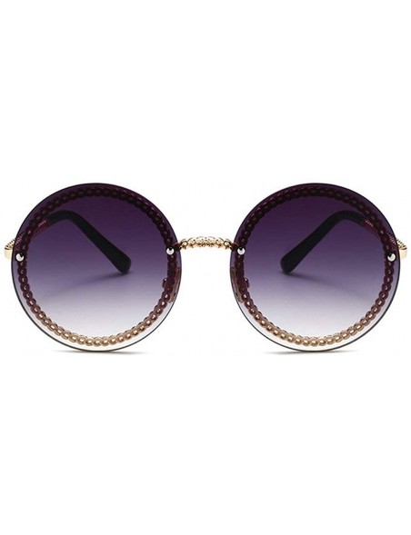 Round Fashion Round Sunglasses Lady Vintage Metal Frame Gradient Sun Glasses UV400 - C1 - CM18RLUD9Z6 $13.51