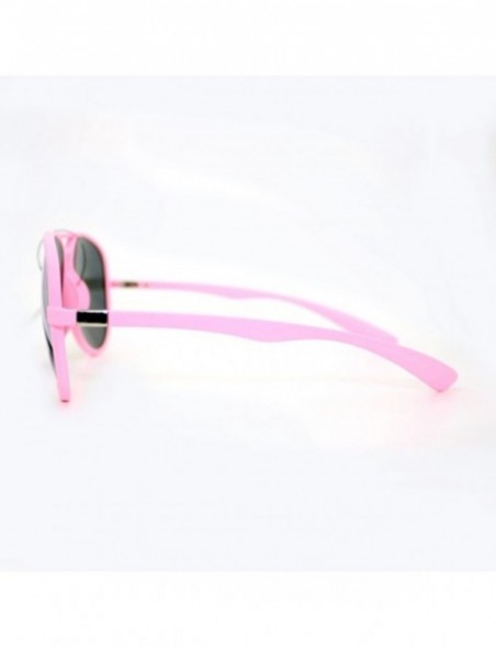 Aviator Soft Matte Finish Unisex Aviator Sunglasses Light Frame Mirror Lens - Pink - CI11W8F1GOL $10.46