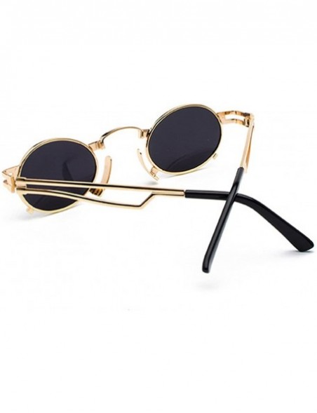 Rimless Men's & Women's Sunglasses Vintage Oval Metal Frame Sunglasses - Silver Box Black Gray - CG18EQIG30S $11.54