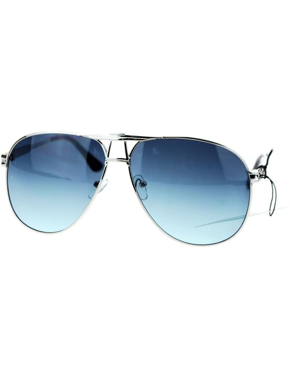 Square Square Aviator Sunglasses Unisex Fashion Racer Aviators Silver - Silver Black - CF124G46QKF $8.62