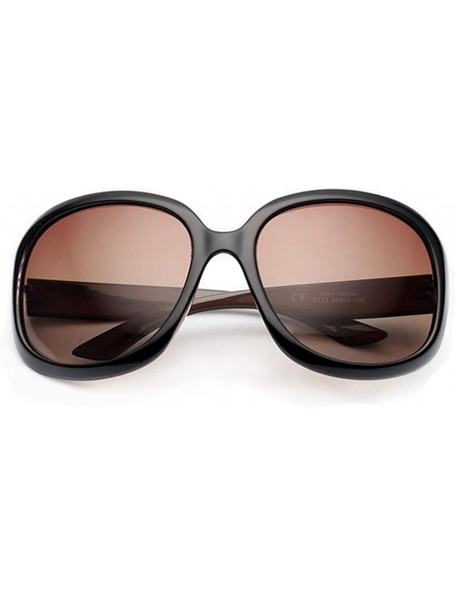 Sport New fast fashion Women's oversized classic Polarized sunglasses UV400 - Coffee - CS12FMY3QEH $15.06