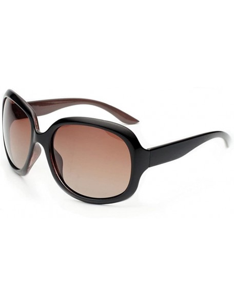 Sport New fast fashion Women's oversized classic Polarized sunglasses UV400 - Coffee - CS12FMY3QEH $15.06
