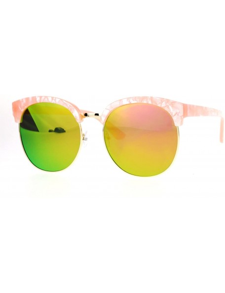 Oversized Super Oversized Fashion Sunglasses Womens Round Accent Top Shades - Pink Marble - CQ187C9HT28 $13.80