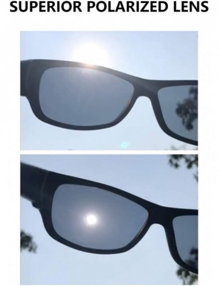 Sport Polarized Sunglasses Protection Driving Fishing - Matte Black Frame/ Gray Lens - Ice Blue Mirror - C318ZNXLIHD $12.22