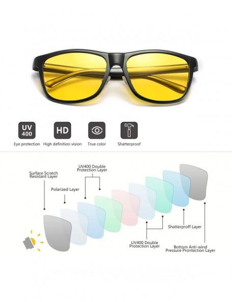 Sport Night-Vision Glasses for Driving Unbreakable Yellow Polarized Lens Anti-glare Cloudy/Rainy/Foggy/Nighttime - C018INSKL8...