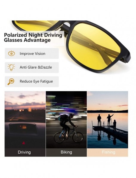 Sport Night-Vision Glasses for Driving Unbreakable Yellow Polarized Lens Anti-glare Cloudy/Rainy/Foggy/Nighttime - C018INSKL8...