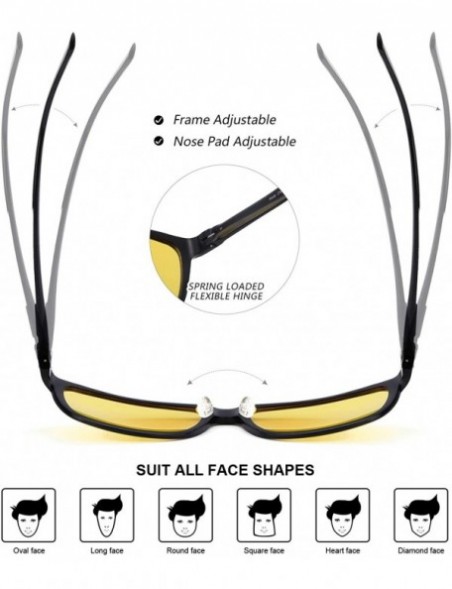 Sport Night-Vision Glasses for Driving Unbreakable Yellow Polarized Lens Anti-glare Cloudy/Rainy/Foggy/Nighttime - C018INSKL8...