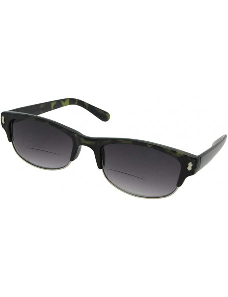 Rectangular Slim Retro Bifocal Sunglasses B12 - Gray Tortoise Frame Gray Lens - CG18IZHC2YY $13.53