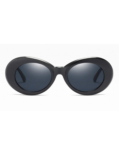 Round Women Clout Goggle Sunglasses Retro Small Round Fashion Kurt Cobain Sun Glasses Eyeglasses Goggles - Black - CN190880SH...