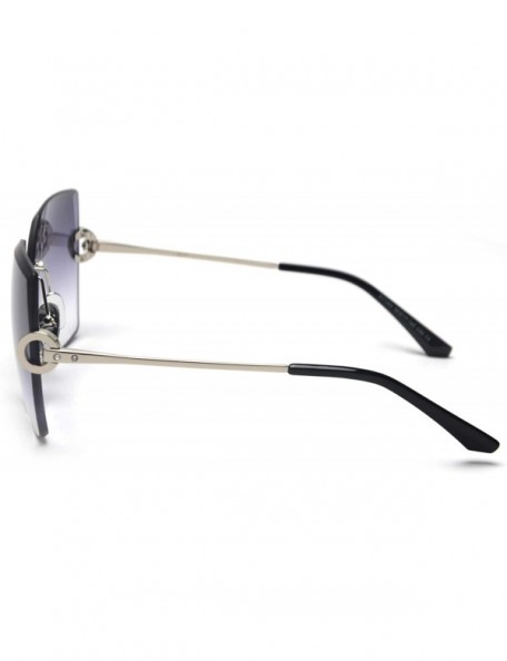 Square Oversized Rimless Sunglasses For Women Diamond Cutting Lens 100% UV Protection - CH18SK26TNK $17.79