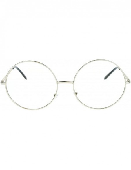 Round Extra Large Round Circle Lens Hippie Groovy Womens Eye Glasses - Silver - CA12N4WA0OG $9.15