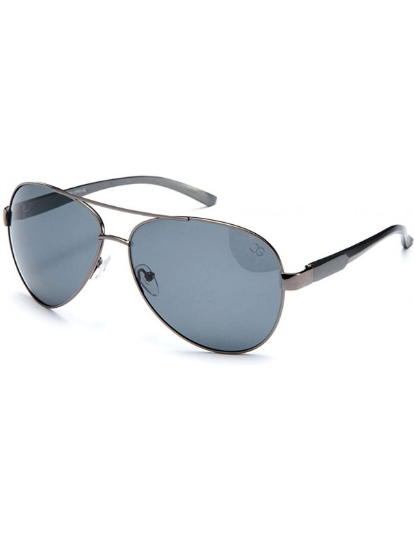 Aviator Unisex Premium Brushed Aluminum Aviator Polarized Lenses - Gunmetal - CW11WYXRW0T $21.78