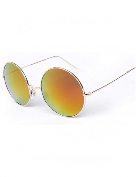 Aviator Fashion Lady Big Round Tinted Color Lens Sunglasses Men Women Retro Metal Frame Eye Vintage Tiny Sun Glasses - 2 - CM...