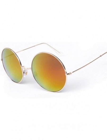 Aviator Fashion Lady Big Round Tinted Color Lens Sunglasses Men Women Retro Metal Frame Eye Vintage Tiny Sun Glasses - 2 - CM...