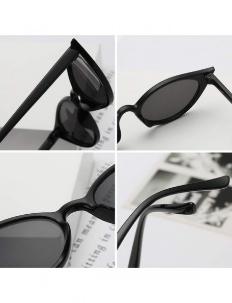 Sport Men and women Cat's eye Fashion Small frame Sunglasses Retro glasses - Red Black - CE18LL8LI92 $7.15