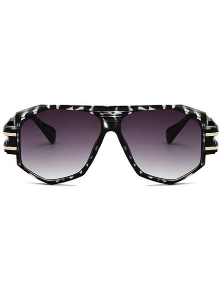 Oversized Oversized Square Sunglasses Unisex Flat Top Square Frame Shades NX - Leopard&gray - CH18M3TLZ7N $16.01