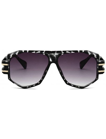 Oversized Oversized Square Sunglasses Unisex Flat Top Square Frame Shades NX - Leopard&gray - CH18M3TLZ7N $16.01