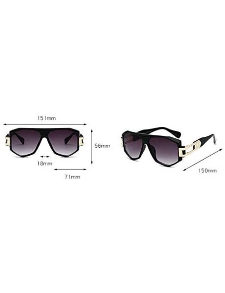 Oversized Oversized Square Sunglasses Unisex Flat Top Square Frame Shades NX - Leopard&gray - CH18M3TLZ7N $16.01