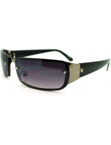 Rectangular Small Narrow Rectangular Rimless Fashion Unisex Sunglasses - Black - CT187QWN3IT $9.99