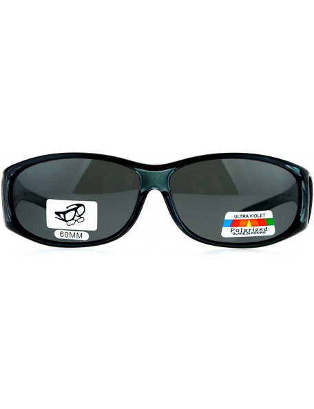 Rectangular Rectangular Polarized Anti-glare 60mm Fit Over OTG Sunglasses - Black - C712MX44SSA $15.40