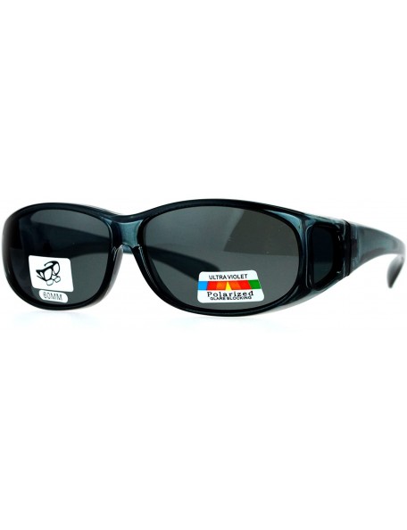 Rectangular Rectangular Polarized Anti-glare 60mm Fit Over OTG Sunglasses - Black - C712MX44SSA $15.40