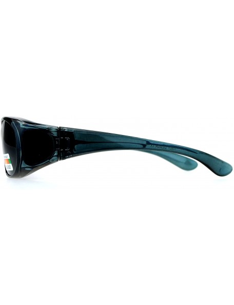 Rectangular Rectangular Polarized Anti-glare 60mm Fit Over OTG Sunglasses - Black - C712MX44SSA $15.40