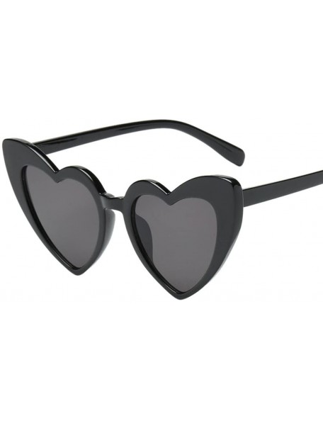Sport Women Retro Fashion Heart-shaped Shades Sunglasses Integrated UV Glasses - E - CN18C0TI0RO $17.20