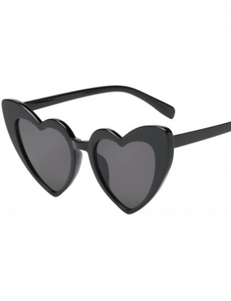 Sport Women Retro Fashion Heart-shaped Shades Sunglasses Integrated UV Glasses - E - CN18C0TI0RO $11.39
