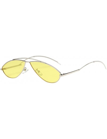 Oval Womens Sunglasses - Vintage Cat Eye Irregular Oval Sun Glasses Metal Frame - G - C718DTS2C05 $6.80