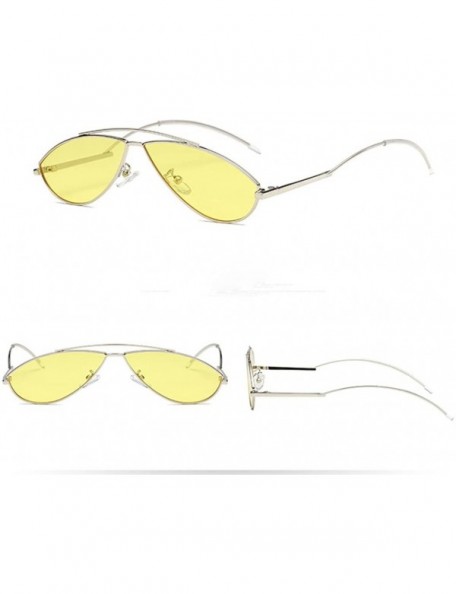Oval Womens Sunglasses - Vintage Cat Eye Irregular Oval Sun Glasses Metal Frame - G - C718DTS2C05 $6.80