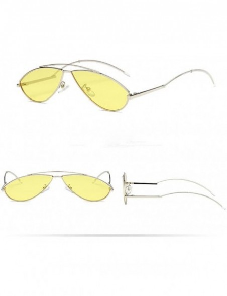 Oval Womens Sunglasses - Vintage Cat Eye Irregular Oval Sun Glasses Metal Frame - G - C718DTS2C05 $6.80