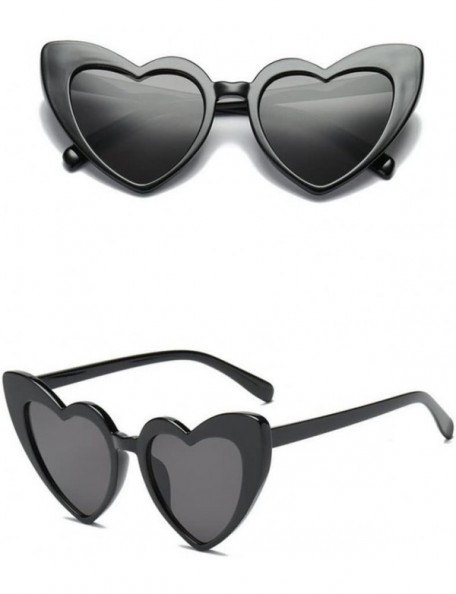 Sport Women Retro Fashion Heart-shaped Shades Sunglasses Integrated UV Glasses - E - CN18C0TI0RO $11.39