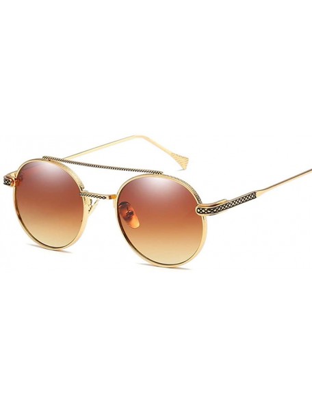 Aviator European and American RETRO SUNGLASSES universal round-faced men's and women's Sunglasses - C - CS18QCZAL2Z $24.22