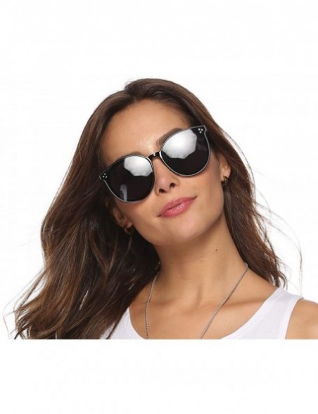 Oversized Fashion Design Oversized Round Women Sunglasses UV400 B2463 - Black - CZ18M9DRU3L $16.44