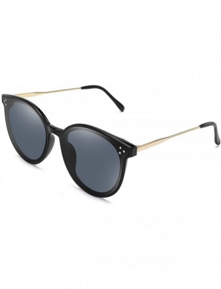 Oversized Fashion Design Oversized Round Women Sunglasses UV400 B2463 - Black - CZ18M9DRU3L $16.44